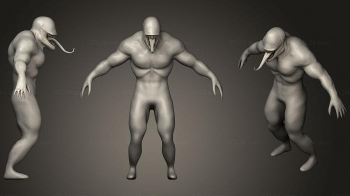 Статуэтки герои, монстры и демоны (Venom, STKM_1566) 3D модель для ЧПУ станка
